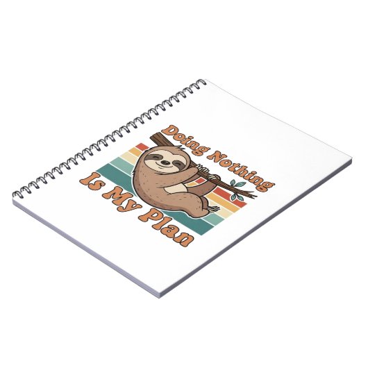 Carnet Retro Sloth Lazy Quote Lined Notebook (Côté gauche)
