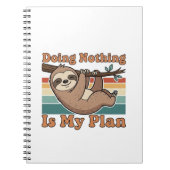 Carnet Retro Sloth Lazy Quote Lined Notebook (Devant)