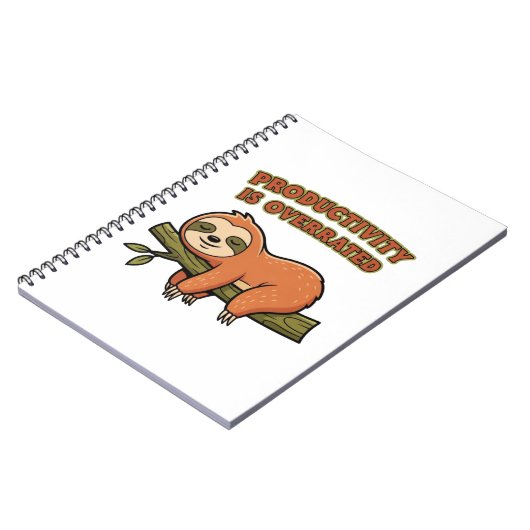 Carnet Retro Sloth Productivity Is Overrated Lined Notebo (Côté gauche)