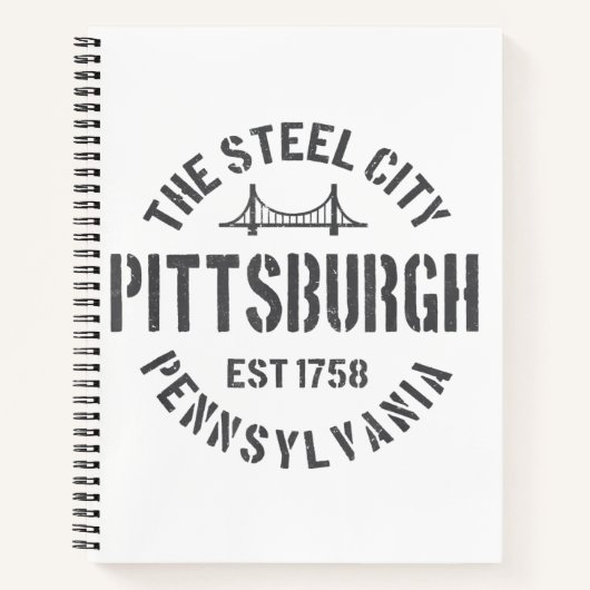 Carnet Retro Steel City Pittsburgh Pennsylvania Yinz vint (Devant)