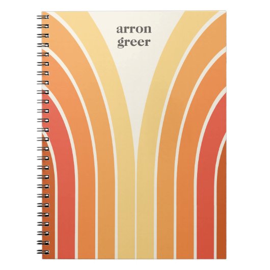 Carnet Retro Stripes 70's 80s Orange Yellow (Devant)