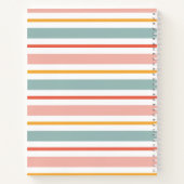 Carnet Retro Summer Pastel Striped Pink Mint And Mustard  (Dos)