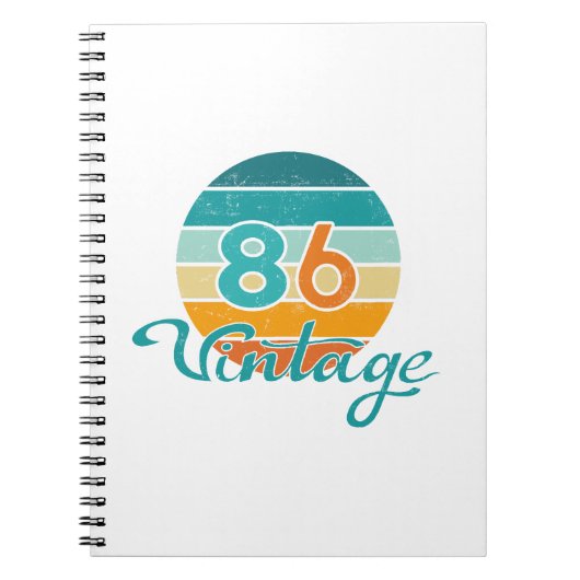 Carnet Retro Sunset 86 Vintage Distressed (Devant)