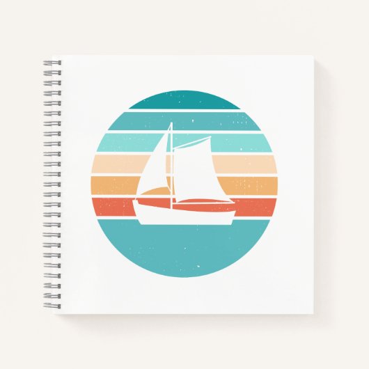 Carnet Retro Sunset Effet Perdu + Voilier (Devant)