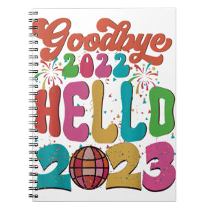 Carnet Retro Super Goodbye 2022 Hello 2023 New Year's Ev