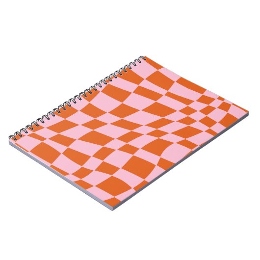 Carnet Retro Super Wavy Psychedelic Checkerboard Vérifier (Côté gauche)