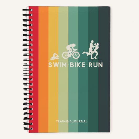 Carnet Retro Swim Bike Run Triathlon Icon Series (Recto)