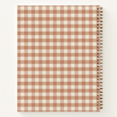 Carnet Retro Terracotta En vichy Plaid Nom personnalisé R (Dos)