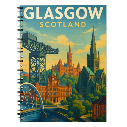 Carnet Retro Travel Glasgow Écosse (Devant)