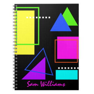 Carnet RETRO VINTAGE 80s COLORÉ NEON TRENDY GÉOMÉTRIQUE