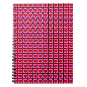 Carnet Retro Vintage À damiers coeur Motif Y2K