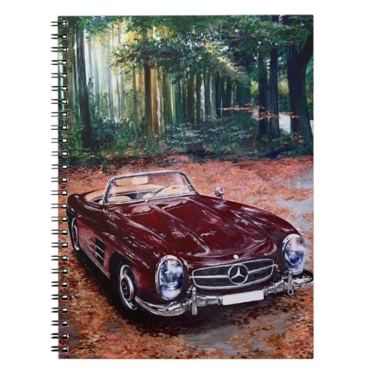 Carnet Retro Vintage Bourgogne peinture de voiture (Devant)