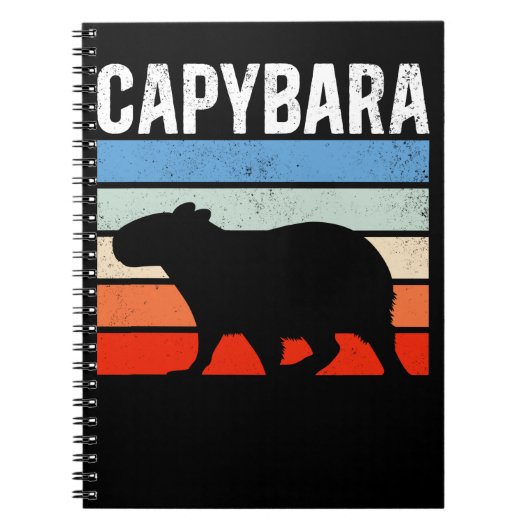 Carnet Retro Vintage Capybara Cute Animal (Devant)