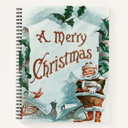 Carnet Retro Vintage Noël Cool Père Noël Salutation (Devant)