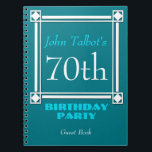 Carnet Retro White Frame 70th Birthday Guest Book<br><div class="desc">Style vintage et rétro pour ce livre d'hôtes personnalisable de 70e anniversaire avec cadre blanc. Vous pouvez facilement modifier l'arrière - plan de couleur et le texte (police, couleur, taille et position) en cliquant sur le bouton personnaliser. — NOUVEAU = Disponible dans le livre d'or à couverture rigide. — Correspondance...</div>