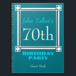 Carnet Retro White Frame 70th Birthday Guest Book<br><div class="desc">Style vintage et rétro pour ce livre d'hôtes personnalisable de 70e anniversaire avec cadre blanc. Vous pouvez facilement modifier l'arrière - plan de couleur et le texte (police, couleur, taille et position) en cliquant sur le bouton personnaliser. — NOUVEAU = Disponible dans le livre d'or à couverture rigide. — Correspondance...</div>