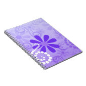 Carnet Rétros fleurs florales pourpres Girly (Côté Droit)