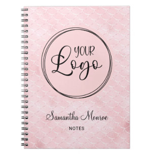 Carnet Réunion de logo d'entreprise Glam Sirène Rose Fard