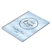 Carnet Réunion de luxe Pastel Blue Business Logo (Côté gauche)