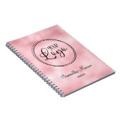 Carnet Réunion du logo de l'entreprise à l'huile rose pâl (Côté Droit)