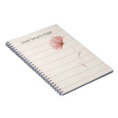 Carnet Rêve Amour Espoir Notes Fleur Rose (Côté Droit)
