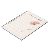 Carnet Rêve Amour Espoir Notes Fleur Rose (Côté gauche)