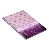 Carnet Rêve de champignon violet et monogramme à gouttes (Côté Droit)