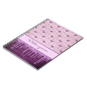 Carnet Rêve de champignon violet et monogramme à gouttes (Côté gauche)