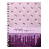 Carnet Rêve de champignon violet et monogramme à gouttes (Devant)