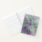 Carnet Rêve de fleurs, art fractal abstrait violet vert (Intérieur)