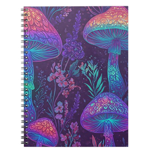 Carnet Rêve de forêt néon champignon (Devant)