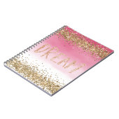 Carnet Rêve de Parties scintillant Gold Sparkle Pink Ombr (Côté gauche)