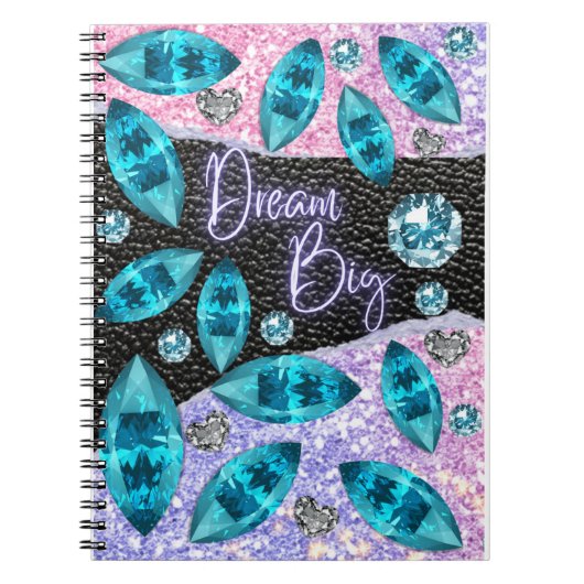 Carnet rêve grand coloré style bijoux (Devant)