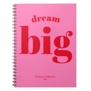 Carnet Rêve grand ! Typographie moderne et audacieuse ros
