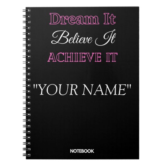 Carnet Rêve Il Croit Qu'Il Atteint "VOTRE NOM" (Devant)