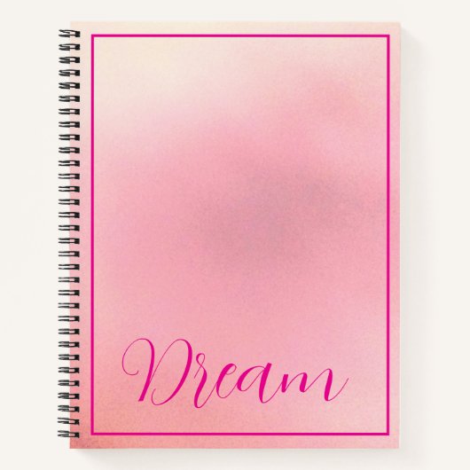 Carnet "Rêve" Lettre Rose Clair Gradient Rose (Devant)