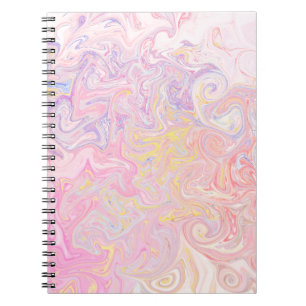 Carnet Rêve pastel doux Marbre Tourbillon Art abstrait