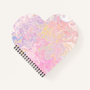 Carnet Rêve pastel doux Marbre Tourbillon Art abstrait