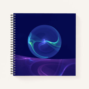 Carnet Rêve Violet Bleu Lumineux Art Fractal Abstrait