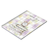 Carnet Réveil Fleurs Jaune Violet Joli (Côté gauche)