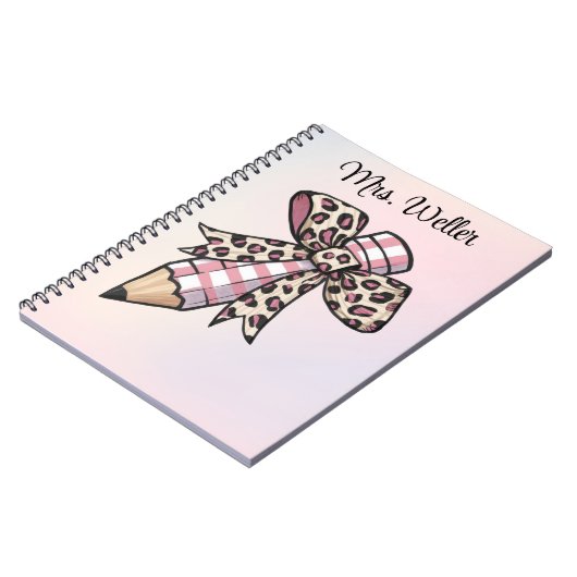 Carnet Revenir à l'école Crayon avec arc (Côté gauche)