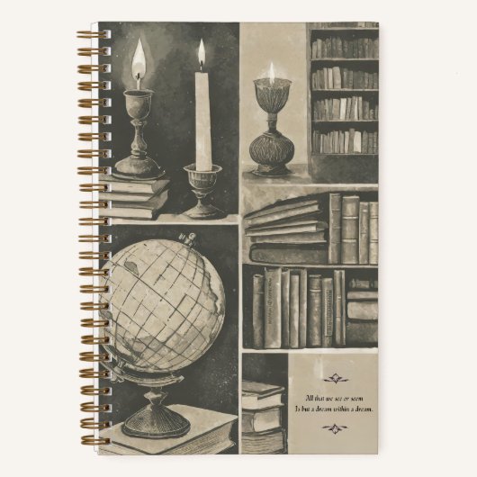 Carnet "Rêver dans un rêve" Dark Academia Esthétique (Recto)