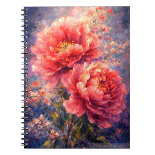 Carnet Rêverie de Pivoine Rose Art Floral