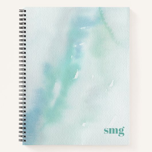 Carnet Rêves d'aquarelle bleu et vert (Devant)