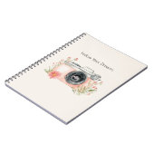 Carnet Rêves de caméra florale pêche rose (Côté gauche)