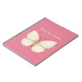 Carnet Rêves de papillon blanc rose (Côté gauche)