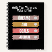 Carnet Rêves et objectifs modernes Écrivez votre vision v (Devant)