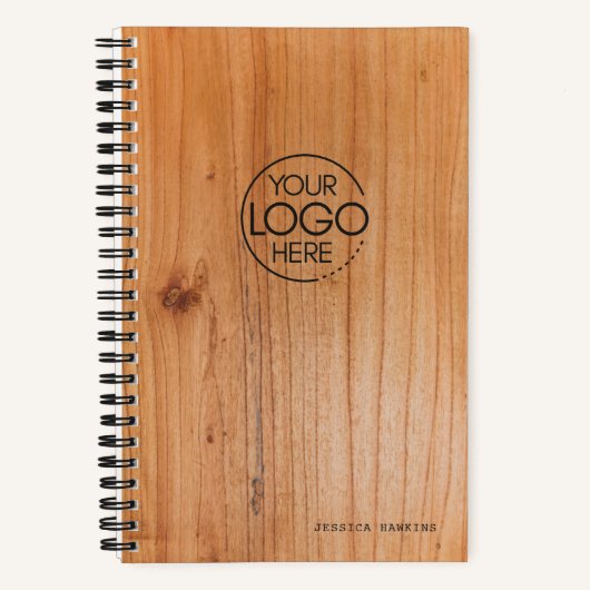 Carnet Revêtement en bois tendance Imprimer Logo moderne (Recto)