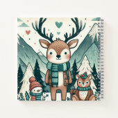 Carnet Rêveurs d'hiver – Famille de cerfs douillets dans  (Dos)