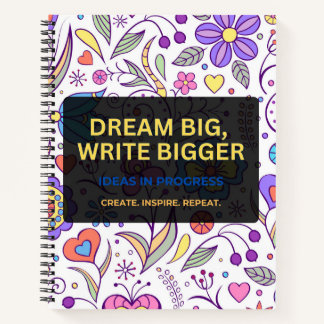 Carnet Rêvez Grand, Écrivez Encore Plus Grand – Inspirant